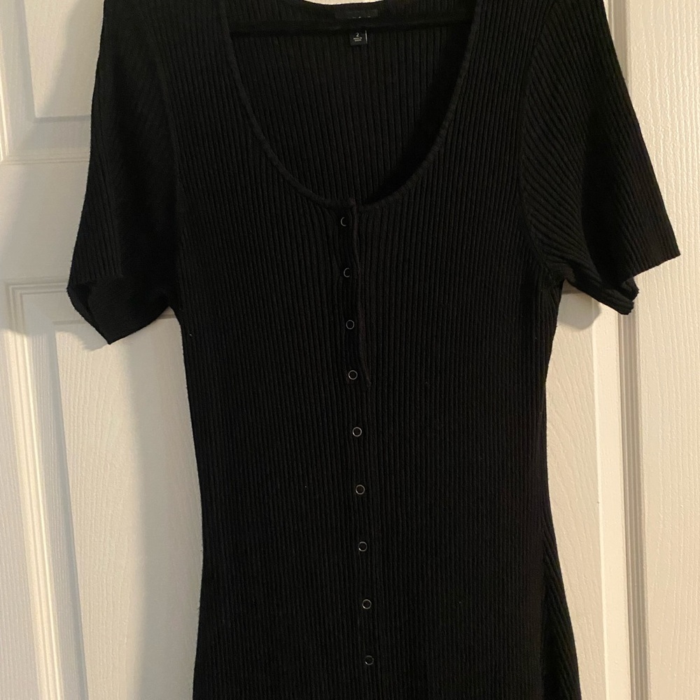 Torrid Black Ribbed Fitted Bodysuit